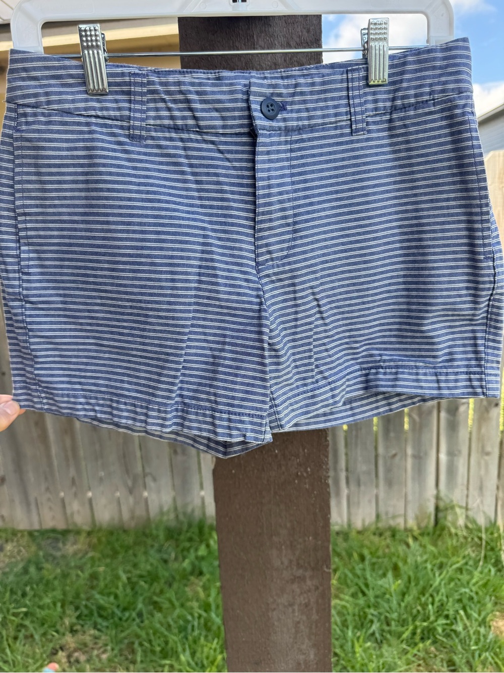 GAP Blue and White Striped Khaki Shorts